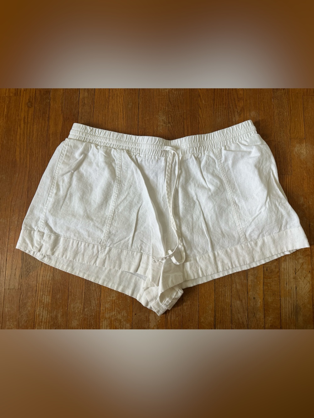 Universal Thread White Linen-Blend Drawstring Shorts